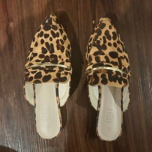 MUSSHOE Women's Casual Microfiber Office Business Dressy Flats Leopard Sz 9